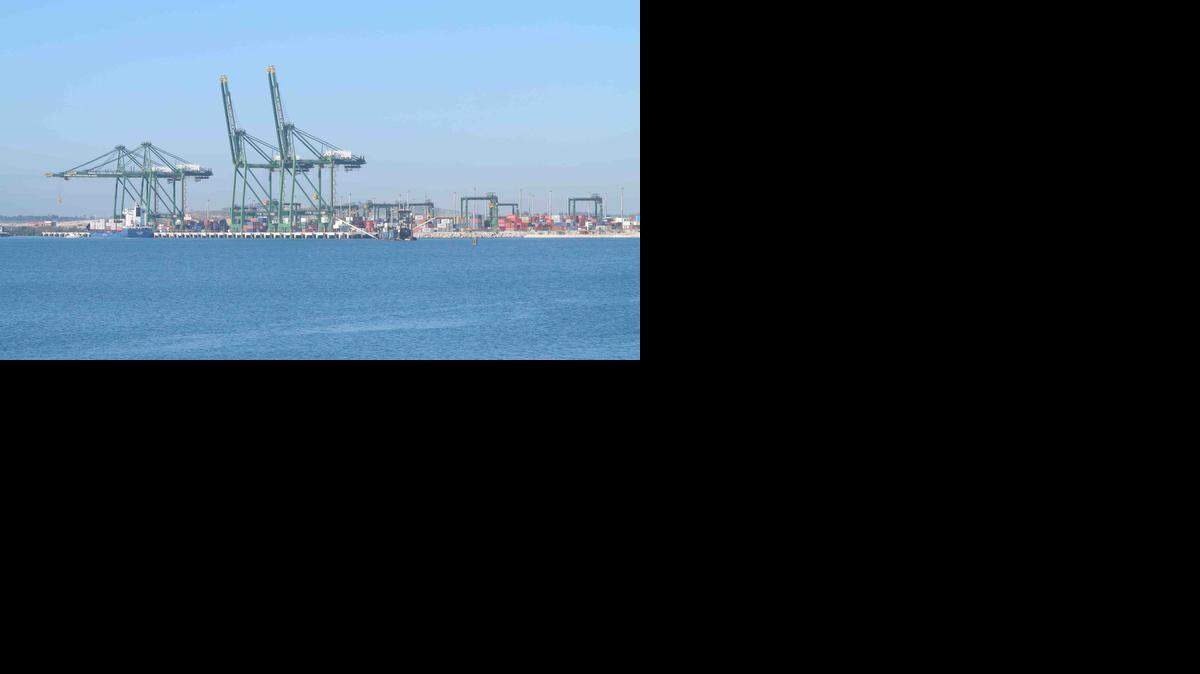 Four gantry cranes loom over the newly built container terminal at the Port of Mariel, Cuba, on Dec. 23, 2014. Cuba hopes the port will become the biggest in the Caribbean in terms of volume of cargo.
