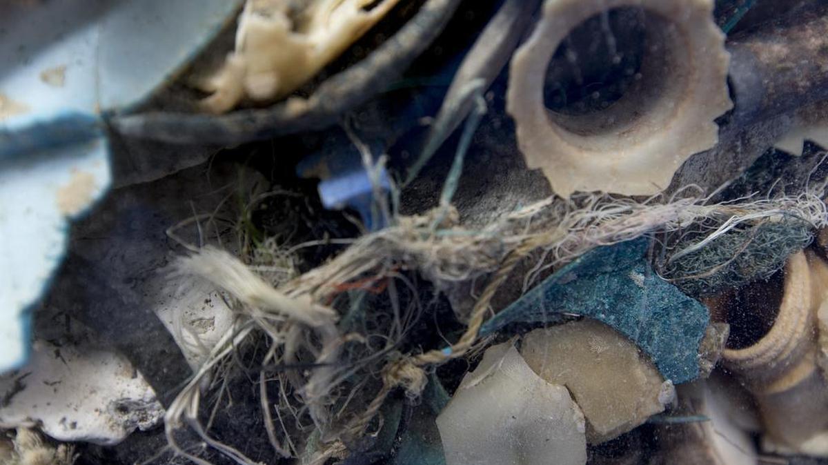 Plastic garbage is displayed prior to a press conference of the Ocean Cleanup foundation in Utrecht, Netherlands, Thursday, May 11, 2017. The foundation aiming to rid the world's oceans of plastic says it will start cleaning up the huge patch of floating junk known as the Great Pacific Garbage Patch within the next 12 months, two years ahead of schedule.