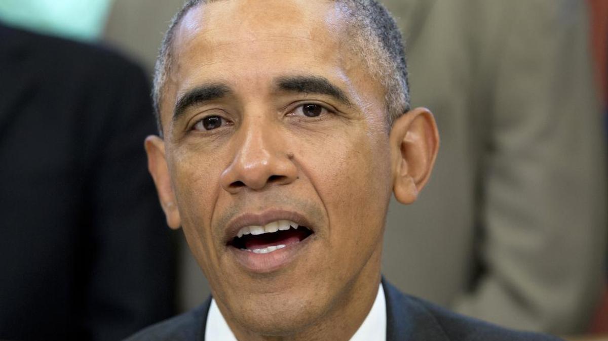
President Barack Obama speaks in the Oval Office of the White House in Washington, Friday, on Aug. 7, 2015. 
