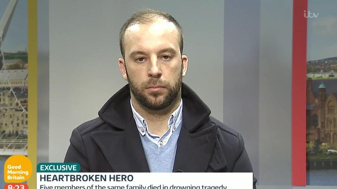 Davitt Walsh jumped into the water to save a family trapped in their car. He managed to save their four-month-old infant.