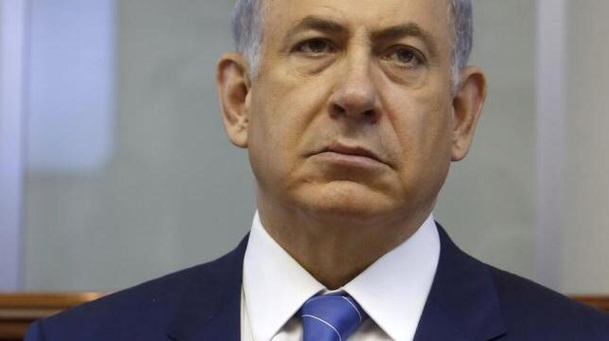 
Israel's Prime Minister Benjamin Netanyahu chairs the weekly cabinet meeting in Jerusalem, Sunday.
