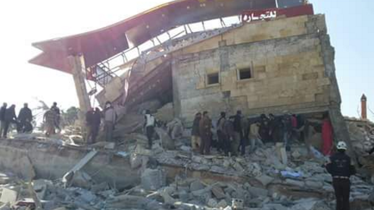 This image, tweeted by international aid group Doctors Without Borders, shows a makeshift clinic in northern Syria, damaged in an airstrike that left several people dead and dozens wounded.