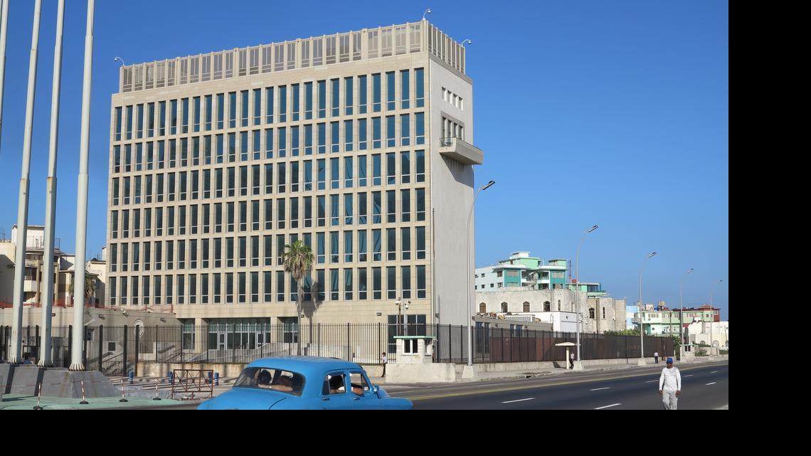 The oceanfront U.S. Interests Section in Havana, Cuba, is like a "ship at sea," exposed to salt air, high winds and tropical sun. It may soon revert to its former status as a U.S. Embassy, although it is in almost a constant state of disrepair. Photo taken May 18, 2015.