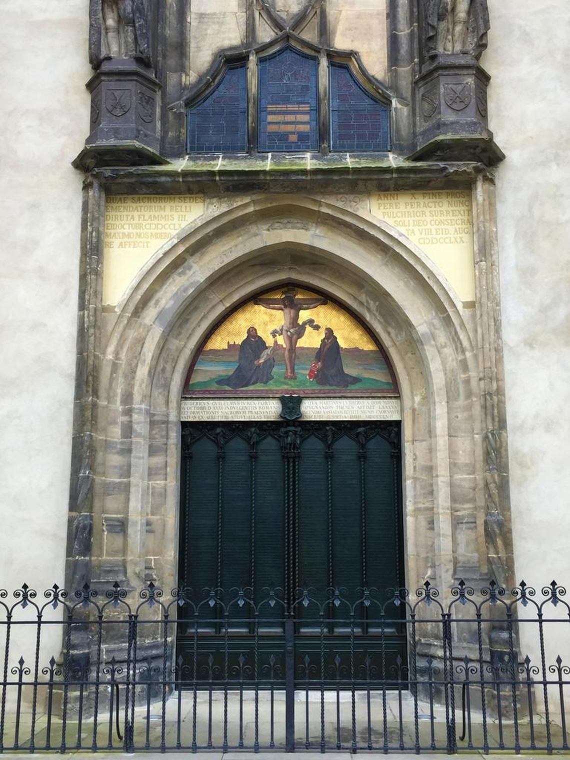 The doors of Castle Church in Wittenberg, where Martin Luther posted his 95 theses that questioned the Catholic Church and helped pave the way for the Protestant Reformation 500 years ago this October.
