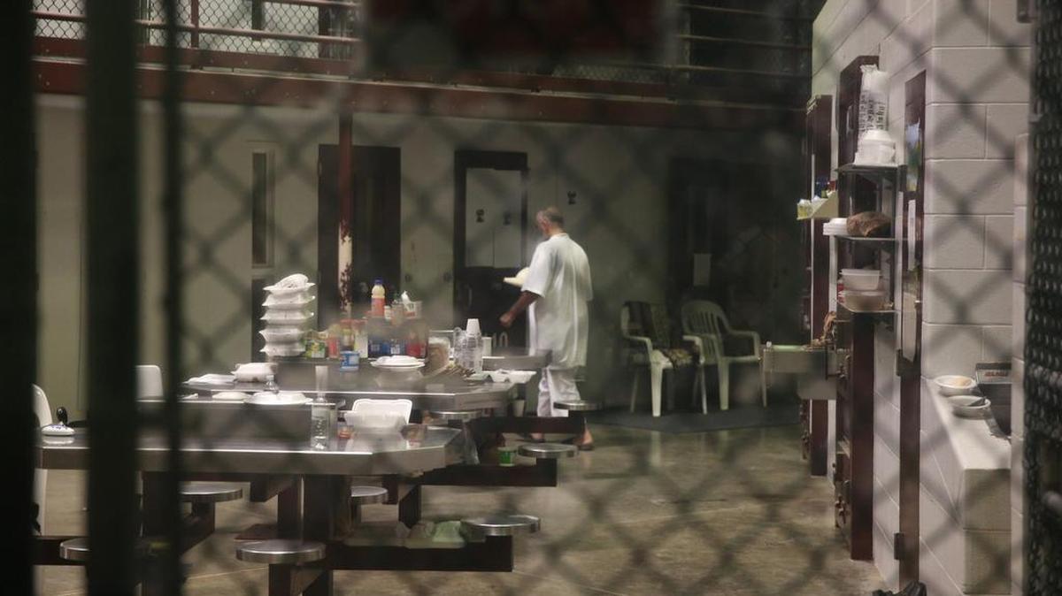 A cooperative captive is seen inside a communal cellblock at Camp 6, at the U.S. Navy base at Guantánamo Bay, Cuba, on Tuesday, Feb. 9, 2016, in this photo approved for release by the U.S. military.