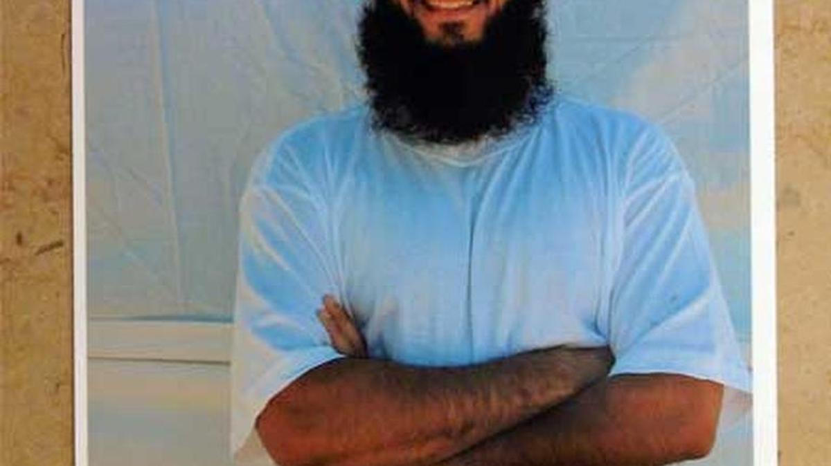 Fayez al Kandari, posing for the International Red Cross, in this undated Guantánamo photo.