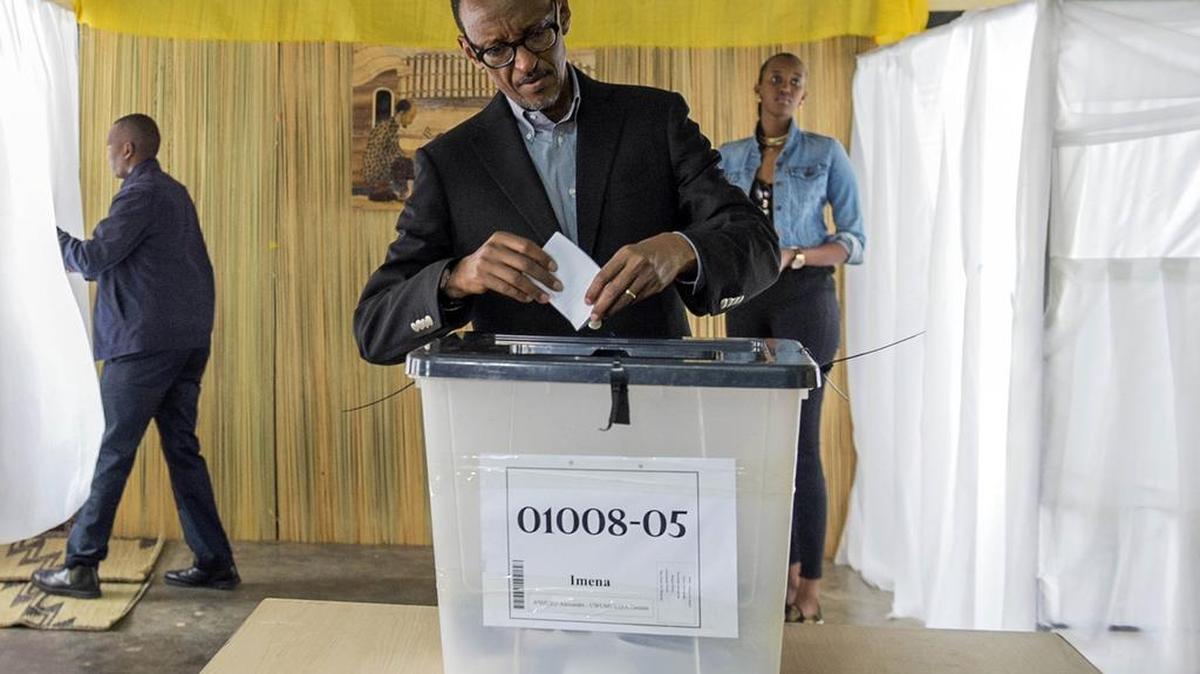 Paul Kagame casts his ballot in Kigali on Dec. 18, 2015, to change Rwanda’s term limits so that he can run for a third term. An overwhelming 98 percent of those who cast ballots backed him, and Kagame declared on Friday, Jan. 1, 2016, that he will run for a third term in office after his second seven-year term expires in 2017, a move opposed by the United States, a key ally.