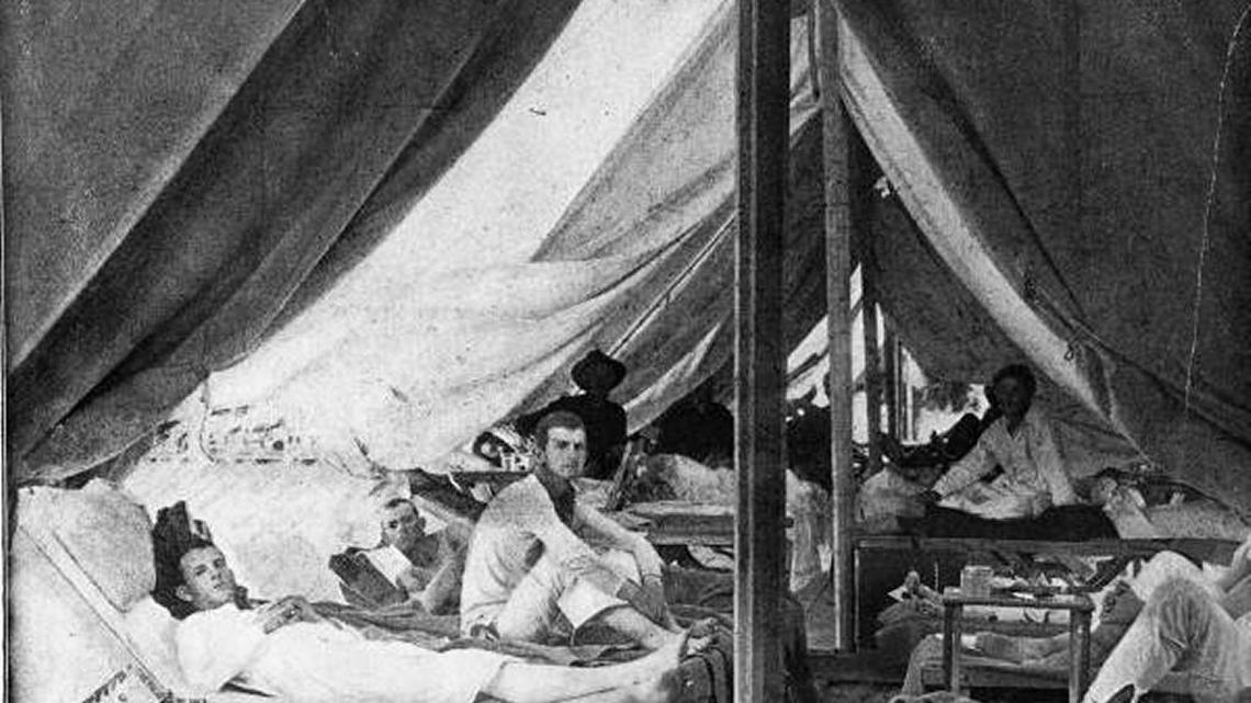 Yellow fever wards in 1898 at an army division hospital in Jacksonville.