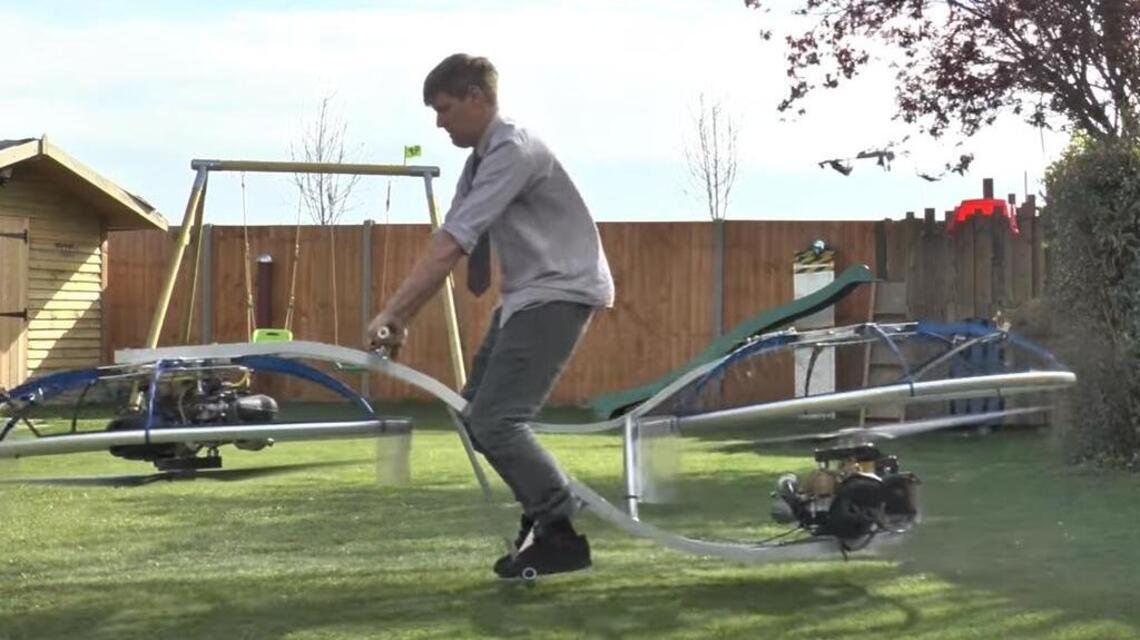 Inventor and former plumber builds hoverbike that actually flies