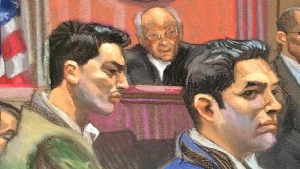 Venezuelan first nephews Francisco Flores, 31, (left) and Efrain Campo, 30, as a federal court jury delivered its guilty verdict on charges of plotting to smuggle cocaine into the United States.