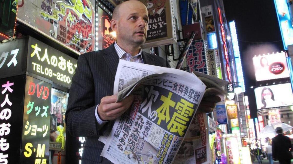 Engineer Brett Bull, a 47-year-old Californian, in Tokyo on April 18, 2016. After moving to Tokyo 17 years ago, Bull soon realized that big parts of ordinary Japanese life were not being covered in English. So he set up Tokyo Reporter, a website that delivers "salacious news on crime and culture."