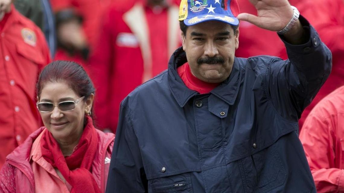 Venezuela's President Nicolas Maduro and first lady Cilia Flores earlier this year in Caracas, Venezuela.