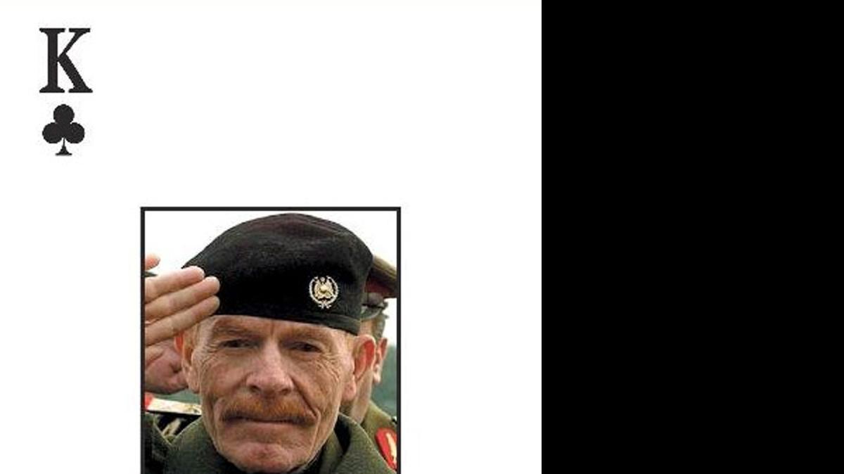
In this photo provided by the U.S. Army on Saturday, Oct. 21, 2006, the most wanted Iraqi fugitive, former Saddam Hussein deputy Izzat Ibrahim al-Douri , is pictured on the deck of cards put out by the U.S. military to help capture most wanted officials of Saddam Hussein's regime. Salahuddin province Gov. Raed al-Jabouri says soldiers and allied Shiite militiamen killed al-Douri early Friday, April 17, 2015 in an operation east of the city of Tikrit. A graphic photo issued by the government purports to be of al-Douri's corpse, but DNA tests are still pending.
