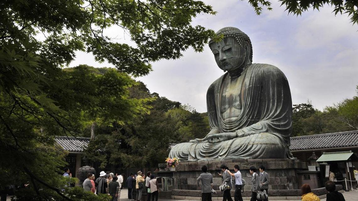 The Great Buddha of Kamakura is a bronze statue of Amida Buddha, which stands on the grounds of Kotokuin Temple. Many people from Japan flock to Bagan, Myanmar, which is dotted with more than 2,200 Buddhist temples, to see the ancient city and often to practice Buddhism.
