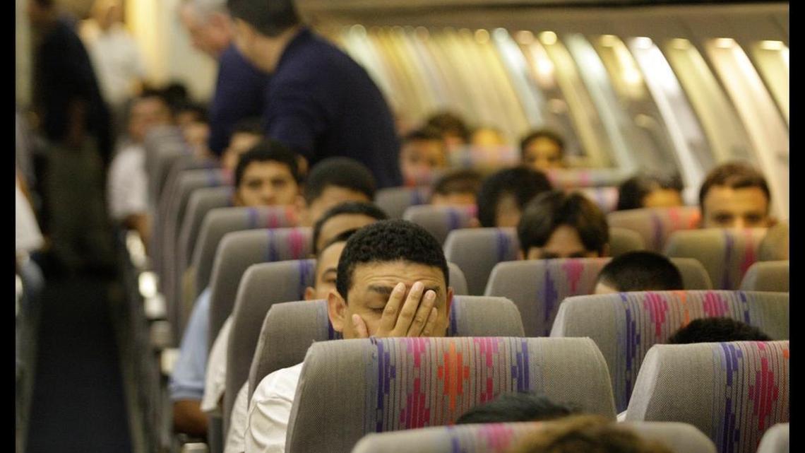 Honduran nationals aboard flight back to Tegucigalpa, Honduras, as part of the federal government’s detention removal operation.
