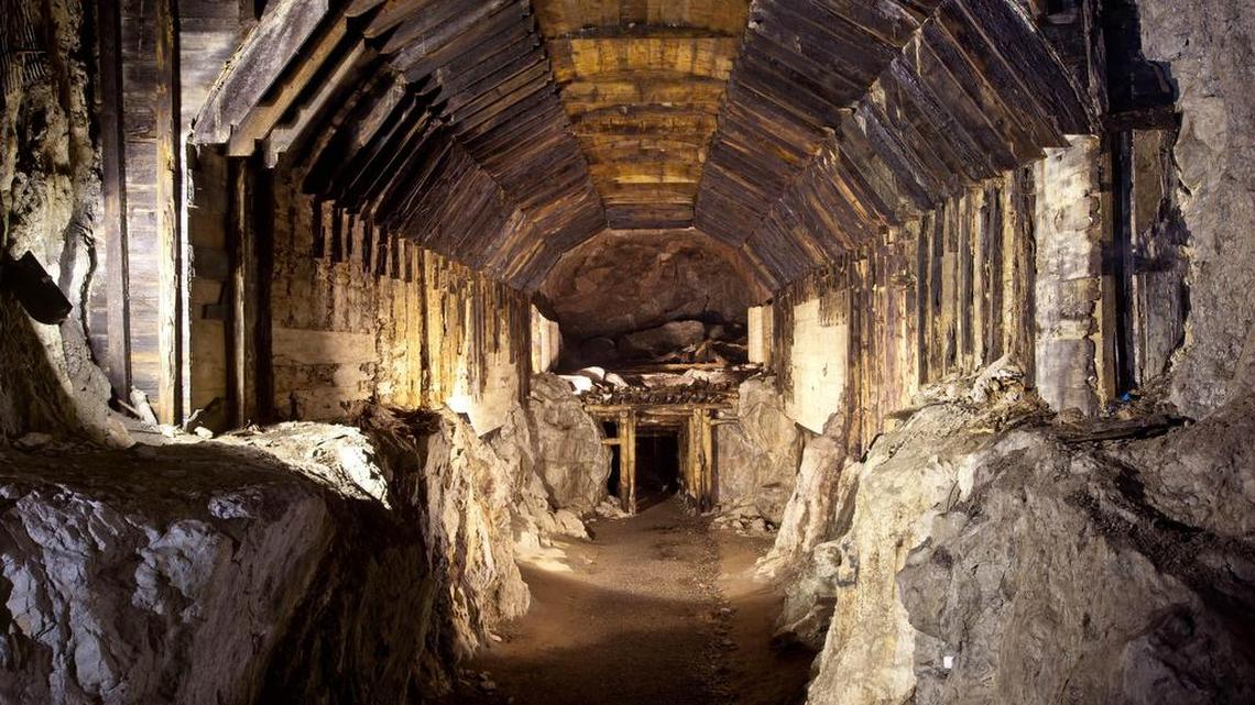 
Part of a subterranean system built by Nazi Germany in what is today Gluszyca, Poland, is pictured in 2012. According to Polish lore, a Nazi train loaded with gold and weapons vanished into a mountain at the end of World War II, as the Germans fled the Soviet advance.
