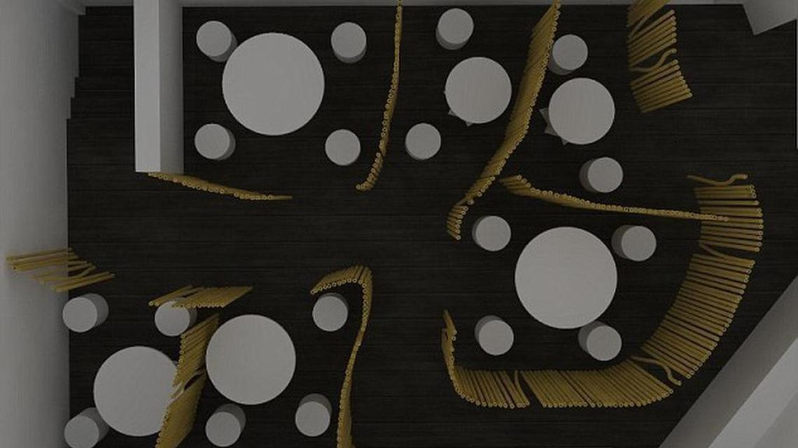 Partitioned by bamboo and wicker, nude diners will be able to maintain some privacy from others inside the restaurant.