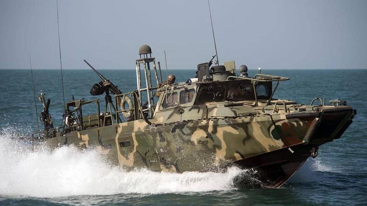 A U.S. riverine command boat on patrol in the Persian Gulf. Iran and Saudi Arabia, on either side of the Gulf, are engaged in sporadic cyber skirmishing.