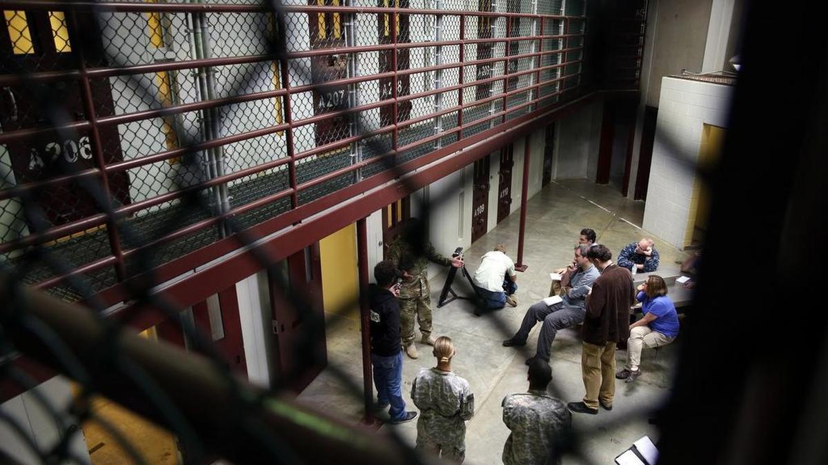 This is a view of an unused communal cellblock in Camp 6, at the U.S. Navy base at Guantánamo Bay, Cuba, on Tuesday, Feb. 9, 2016, in this photo approved for release by the U.S. military.