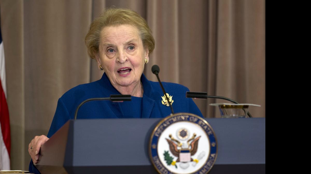 
Former Secretary of State Madeleine Albright is among 60 national security leaders, ambassadors, military leaders and former Cabinet secretaries who signed a letter released Monday in support of the nuclear deal with Iran. Other signatories include former national security advisers Zbigniew Brzezinski and Brent Scowcroft; former Sens. Nancy Landon Kassebaum, Tom Daschle, Carl Levin and George Mitchell; former defense official Michele Flournoy and Thomas Pickering, the former ambassador to Israel, Russia, India and the United Nations.
