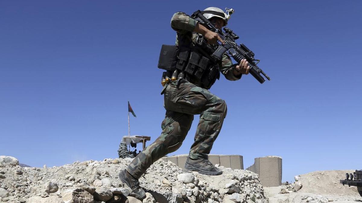 An Afghan commando in Pandola village April 14, 2017. Two U.S. troops killed this week in combat in Afghanistan were victims of friendly fire, the Pentagon said Friday.