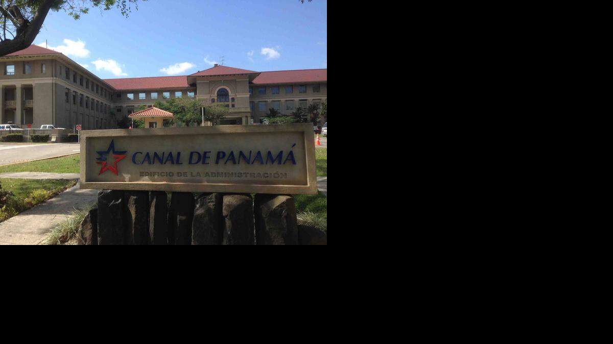 The stately headquarters of the Panama Canal, seen in this Jan. 29, 2015, photo, sits on a hill overlooking the waterway. Panama is heeding reports of a project to build a trans-oceanic canal in Nicaragua but with some skepticism.