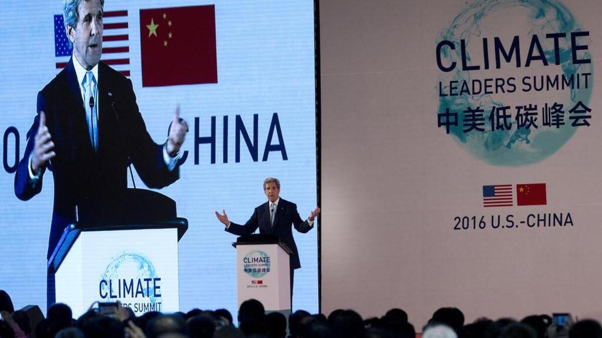 U.S. Secretary of State John Kerry, shown Tuesday in Beijing, has warned China not to declare an air defense identification zone over the South China Sea, calling such a move a “provocative and destabilizing act.”