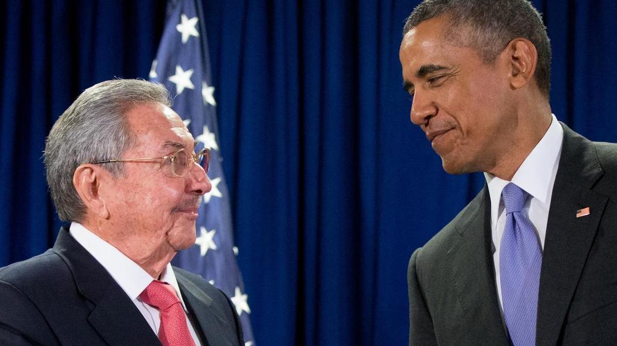 President Barack Obama talks with Cuban President Raúl Castro before a bilateral meeting in September at the United Nations headquarters.
