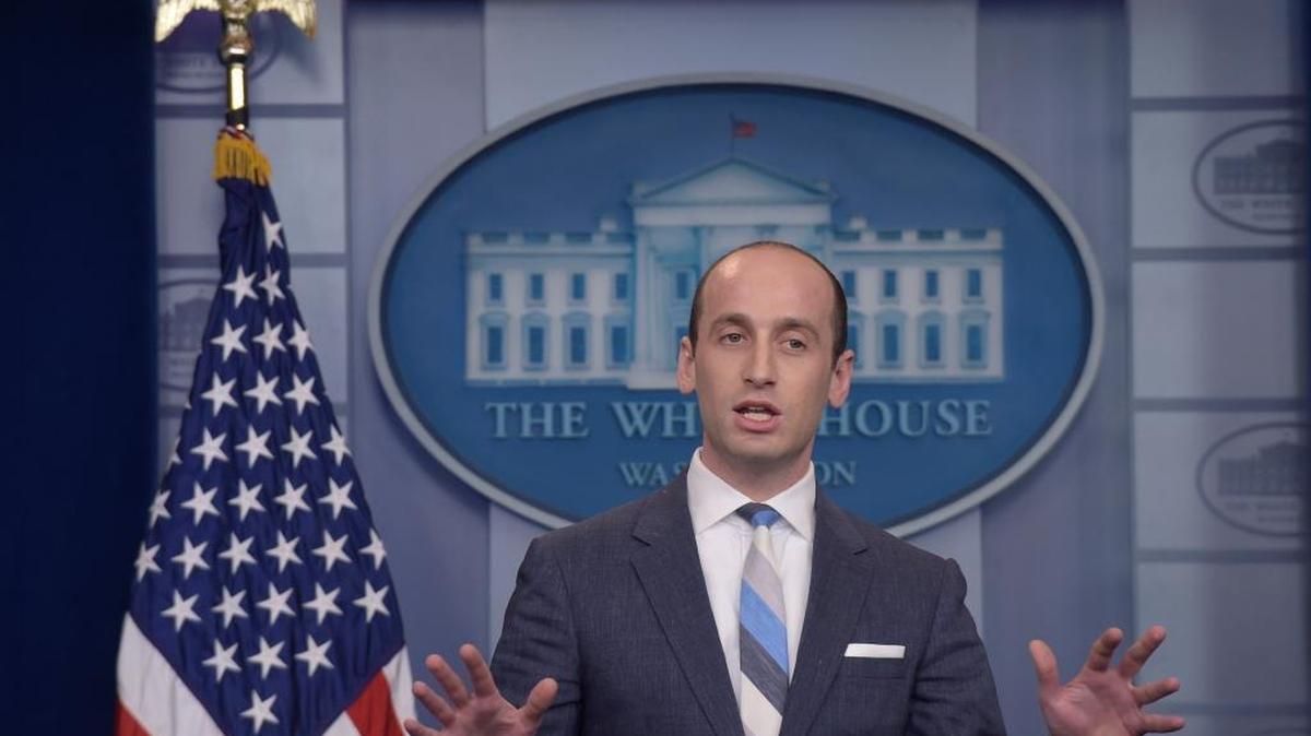 White House senior policy adviser Stephen Miller speaks during the daily briefing at the White House in Washington, Wednesday, Aug. 2, 2017.