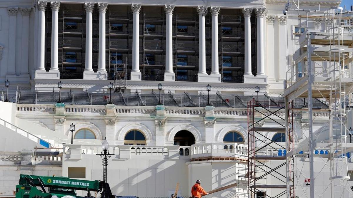 The West Front of the Capitol is seen as work continues on the stand for the inauguration of President-elect Donald Trump in Washington, Wednesday, Dec. 28, 2016. Trump will be sworn in at noon on Jan. 20, 2017 as America's 45th president.