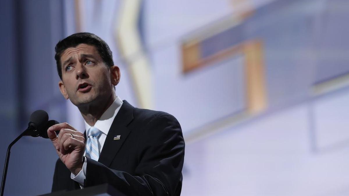 House Speaker Paul Ryan, R-Wis., shown at last month’s Republican National Convention, waited until after Donald Trump won the party’s presidential nomination before endorsing him. Now Donald Trump is withholding his endorsement of Ryan in the speaker’s re-election bid.