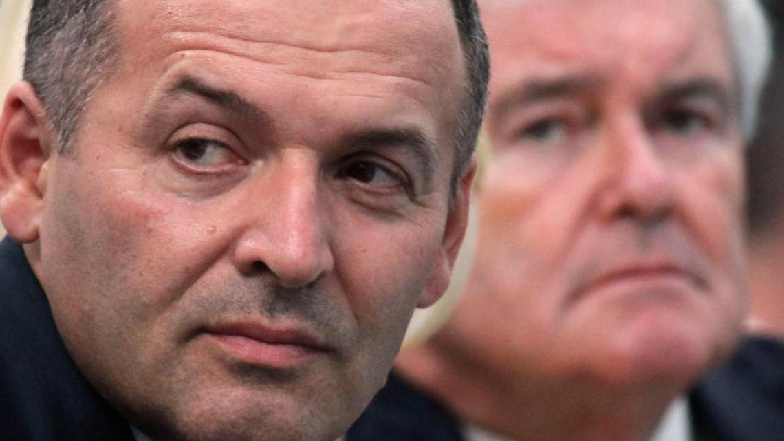 Viktor Pinchuk, left, Ukrainian philanthropist, and US politician Newt Gingrich in 2012.