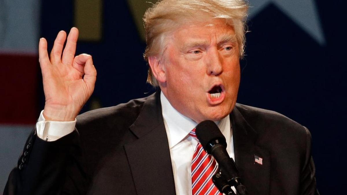 Republican presidential candidate Donald Trump at a campaign rally at the Greensboro Coliseum in Greensboro, N.C.