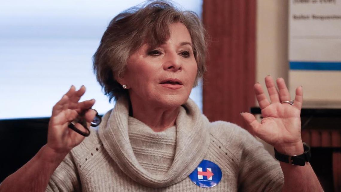 Retiring Sen. Barbara Boxer, D-Calif., speaks to campaign volunteers Oct. 29, 2016, in Cincinnati.