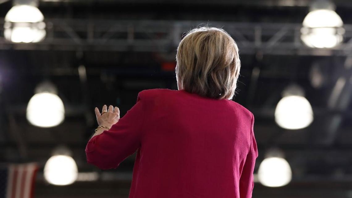 Democratic presidential candidate Hillary Clinton speaks at a Pennsylvania Democratic Party voter registration event at West Philadelphia High School on Aug. 16, 2016.