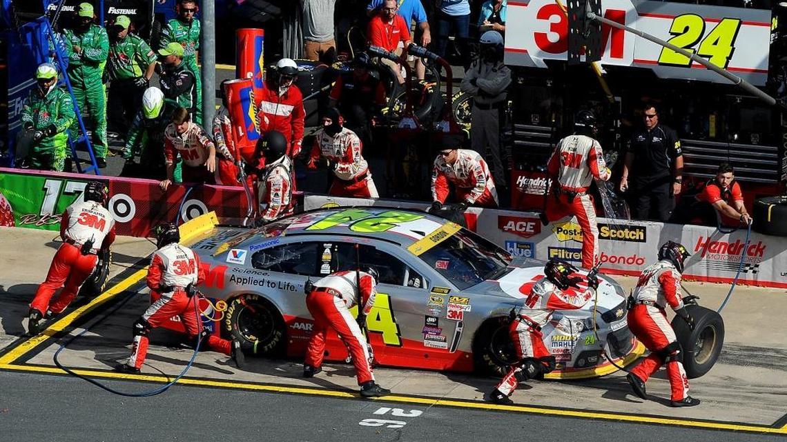 NASCAR driver Jeff Gordon's pit crew works at Charlotte Motor Speedway. Proposed EPA rules wouldn’t have affected professional drivers but critics said the EPA’s suggested action might have meant that hobbyist racers couldn’t drive vehicles that didn’t meet Clean Air Act standards. The EPA has changed course on the proposal, officials announced Friday.