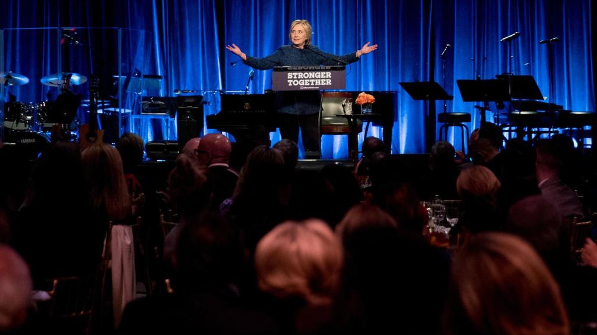 Democratic presidential candidate Hillary Clinton speaks at a LBGT For Hillary Gala at the Cipriani Club, in New York, Friday, Sept. 9, 2016.