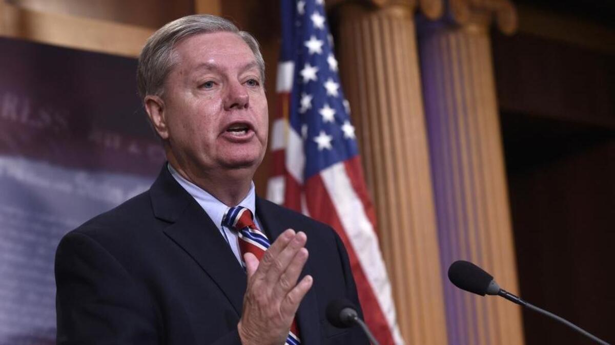 Sen. Lindsey Graham, R-S.C., said during an interview with CBS that rallying around Ted Cruz may be the only way to stop Donald Trump. In photo, Graham speaks during a news conference in Washington, D.C. on Jan. 21, 2016.