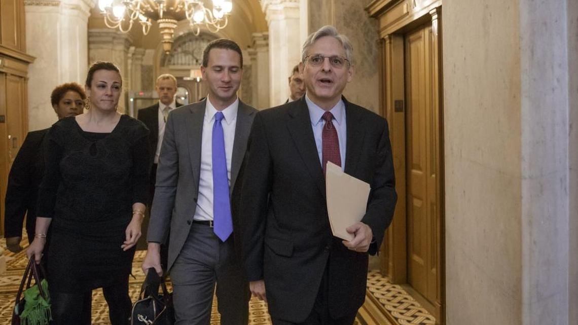 Judge Merrick Garland, President Barack Obama's choice to replace the late Justice Antonin Scalia on the Supreme Court, arrives on Capitol Hill in Washington, D.C., on April 12, 2016, for a breakfast meeting with Senate Judiciary Committee Chairman Sen. Charles Grassley, R-Iowa. Grassley told him the Judiciary Committee will not hold hearings on his nomination.