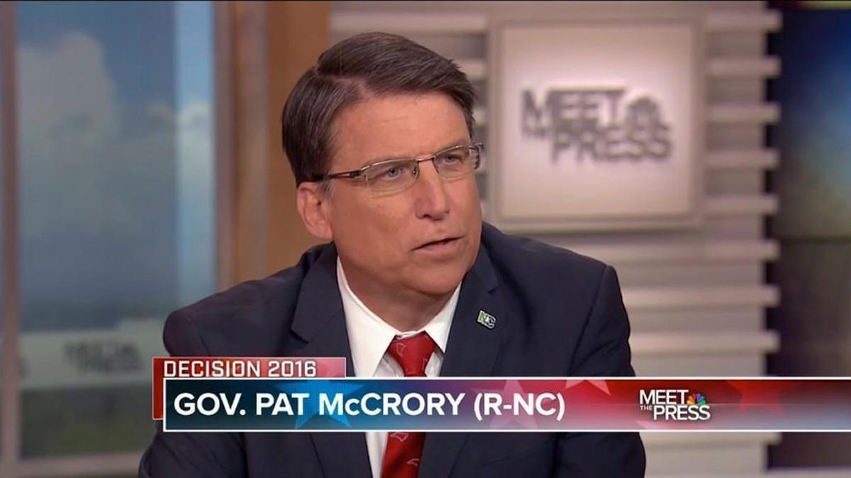 Gov. Pat McCrory defends North Carolina’s law on LGBT rights on Sunday morning on NBC’s “Meet the Press.”
