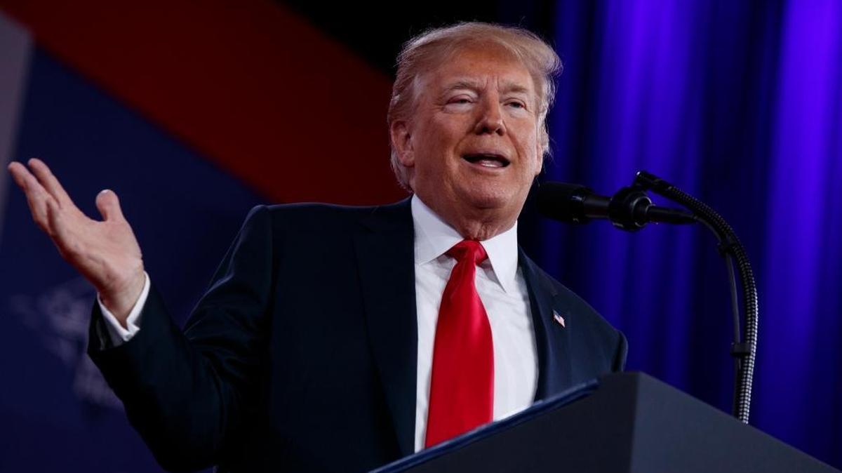 President Donald Trump delivers remarks to the Conservative Political Action Conference, Friday, Feb. 23, 2018, in Oxon Hill, Md.Some conservatives disagree with his proposal to raise the age limit for purchasing certain rifles.