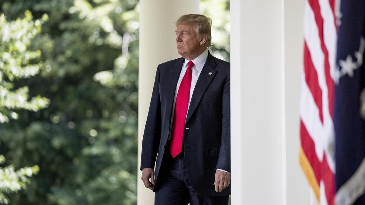 President Donald Trump arrives to speak about the U.S. role in the Paris climate change accord, Thursday, June 1, 2017, in the Rose Garden of the White House in Washington.
