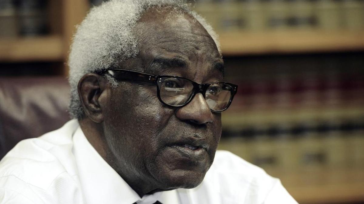 Civil right attorney Julius Chambers discussing a 1960s lawsuit to force the Shrine Bowl to allow blacks to play, on Nov. 28, 2012. Chambers passed away in August 2013.