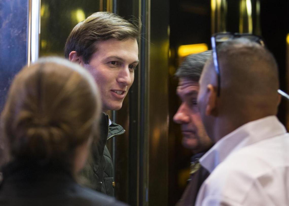 FILE — Jared Kushner, President Donald Trump’s son-in-law, at Trump Tower on Fifth Avenue in Manhattan, Nov. 14, 2016. Donald Trump Jr. is said to have arranged a meeting, which was also attended by Kushner, with a Kremlin-linked lawyer during the campaign after he was told he would be provided with damaging details about Hillary Clinton.