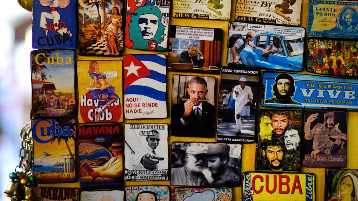 Refrigerator magnets are displayed for sale in a tourist shop, several showing images of U.S. President Barack Obama, at a market in Havana, Cuba, Monday, March 14, 2016. President Obama will travel to Cuba on March 20.
