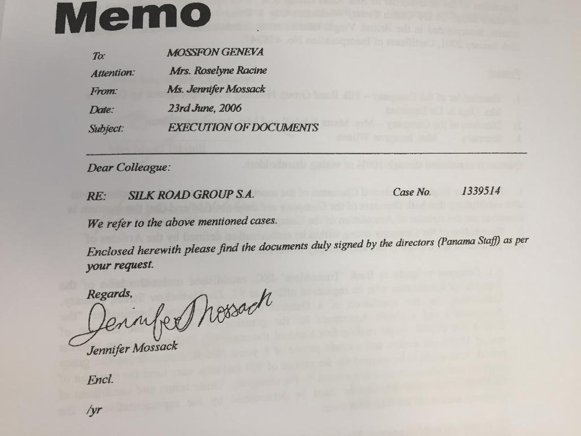 This 2006 document from the Panama Papers showed nominee shareholders for Silk Road S.A. authorizing the Georgian company to seek an $8.5 million credit agreement from Bank TuranAlem in Kazakhstan.