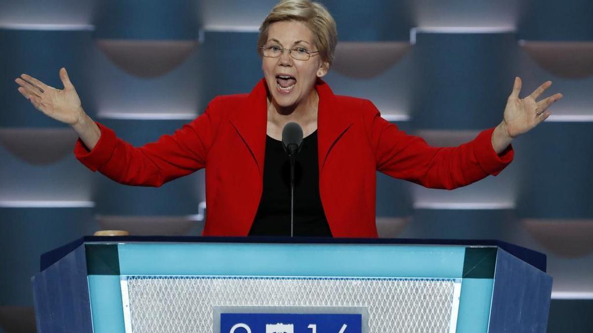 Sen. Elizabeth Warren, D-Mass., speaks during the first day of the Democratic National Convention in Philadelphia , Monday, July 25, 2016.