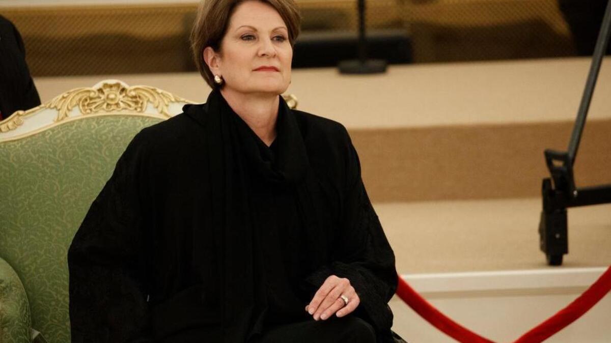 Lockheed Martin CEO Marillyn Hewson watched as President Donald Trump and Saudi King Salman signed the largest weapons sale deal in U.S. history on Saturday.
