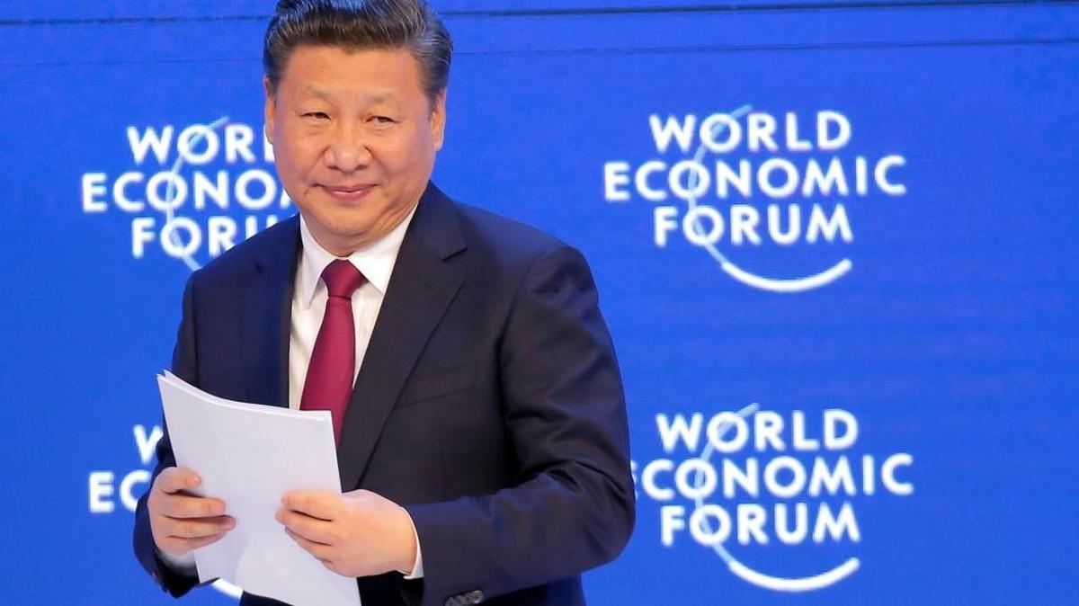 China's President Xi Jinping at the World Economic Forum in Davos, Switzerland, in January. Xi meets with President Donald Trump this week in Florida.