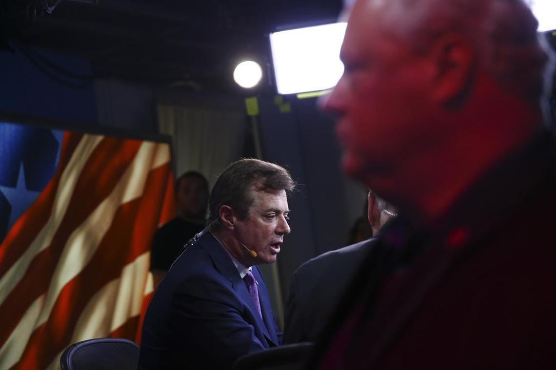 FILE — Paul Manafort, then President Donald Trump’s campaign chair, during an interview at the Republican National Convention in Cleveland, Ohio, July 21, 2016. Donald Trump Jr. is said to have arranged a meeting, which was also attended by Manafort, with a Kremlin-linked lawyer during the campaign after he was told he would be provided with damaging details about Hillary Clinton.